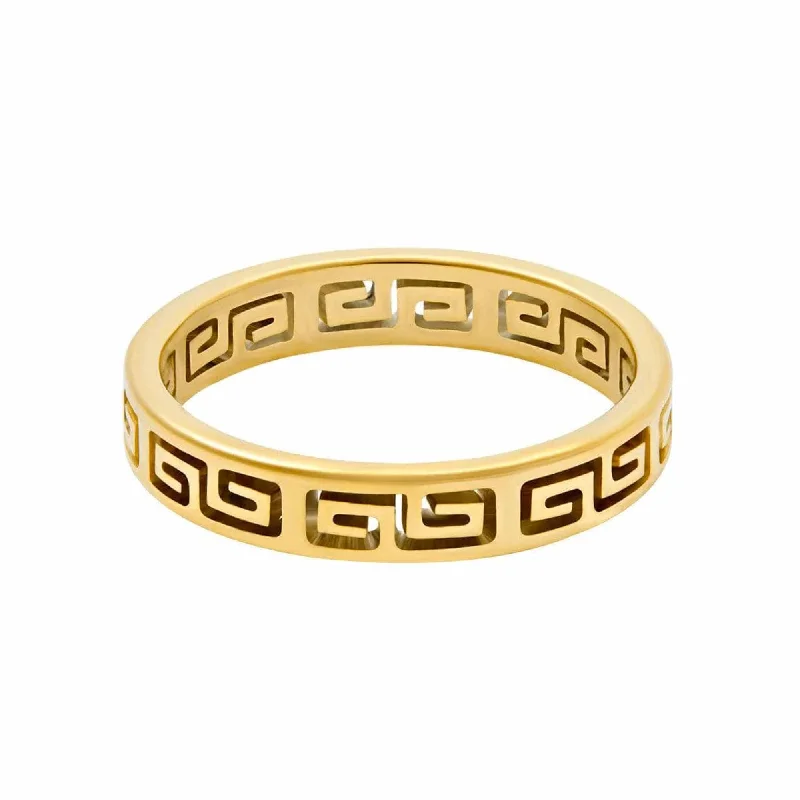 Women fashion rings -Greek Key Ring