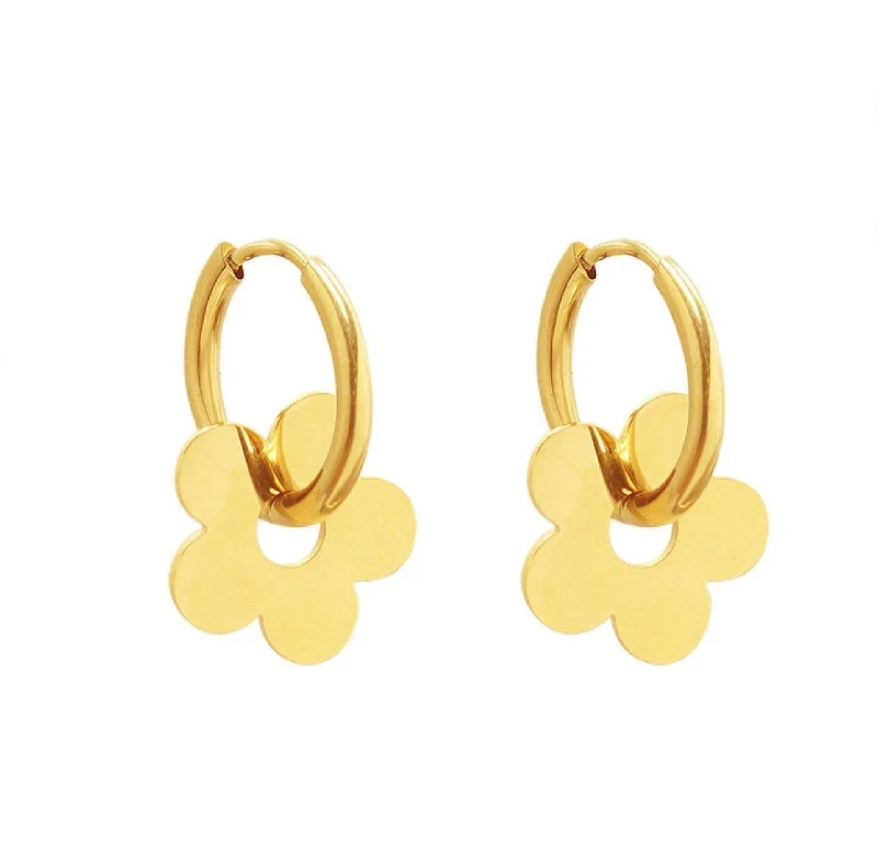 Women trendy earrings -Ring Around the Daisy Hoop Earrings