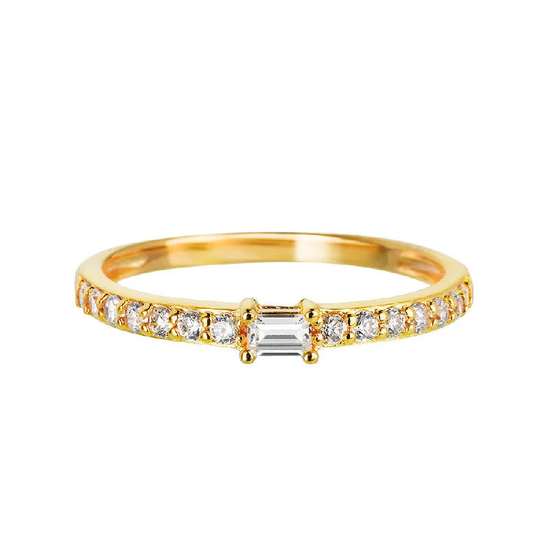 Women delicate rings -Yellow Gold Band Ring