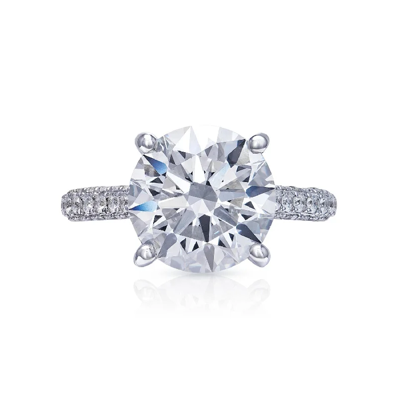 Diamond rings for women -Liv 7 Carats G VS2 Round Cut Lab-Grown Diamond Engagement Ring in White Gold