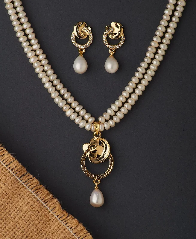 Pearl necklaces for women -Trendy Real Pearl Necklace Set