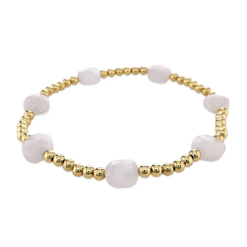 Women beaded charm bangles and bracelets -enewton 6.25" Admire Gold 3mm Bead Bracelet - Moonstone