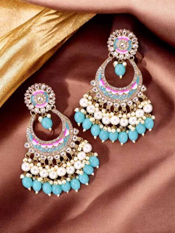 Women clip-on earrings -Turquoise Aanshi Chandbalis