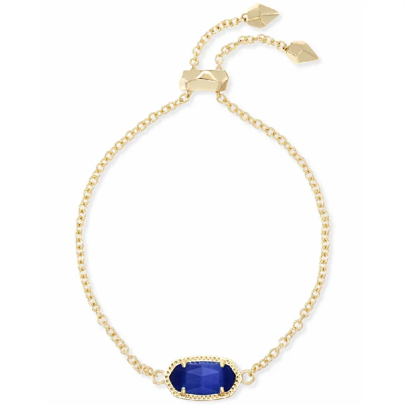 Women colorful bangles and bracelets -Kendra Scott Elaina Adjustable Chain Bracelet in Cobalt Cats Eye