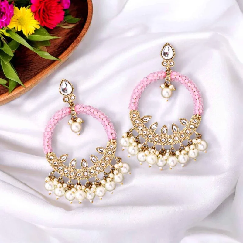 Women clip-on earrings -Blush Meeru Chandbalis