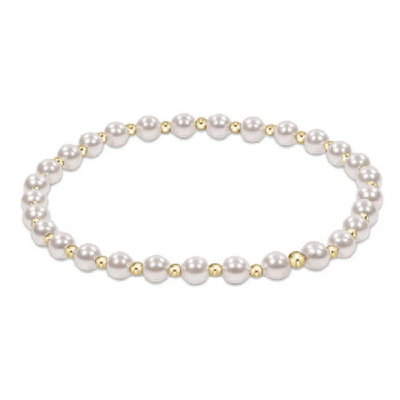 Women gold bangles and bracelets -enewton 6.25" Classic Grateful Pearl Pattern 4mm Bead Bracelet