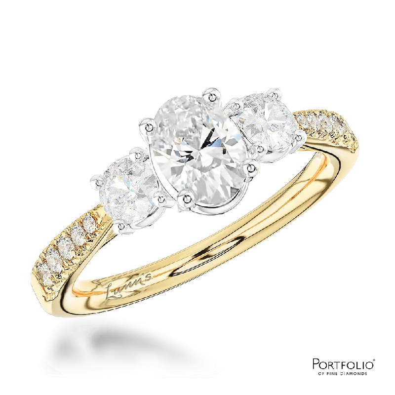 Women infinity rings -Three Stone 0.30ct G SI1 Diamond Yellow Gold/Platinum Ring