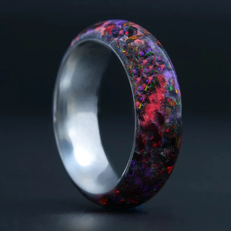 Women thin bands rings -The Void | Boundless Tungsten Glowstone Ring