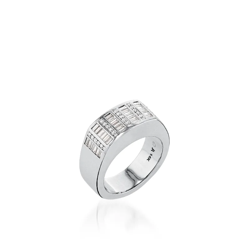 Women chunky rings -Mirage Diamond Wide Ring