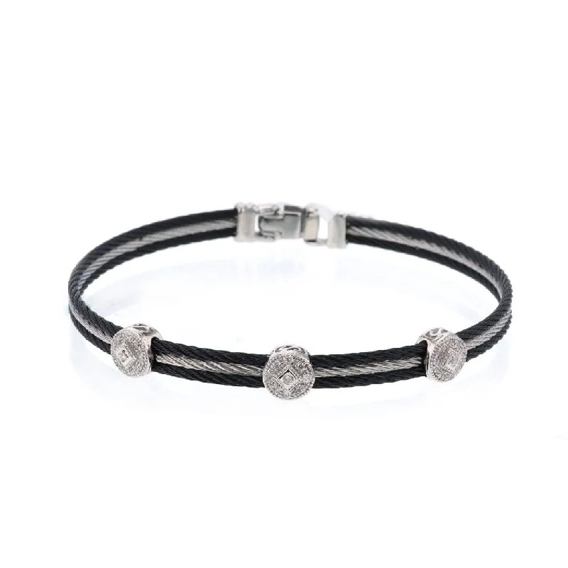 Women gemstone and silver bangles and bracelets -0.14 ctw Diamond Bangle Bracelet