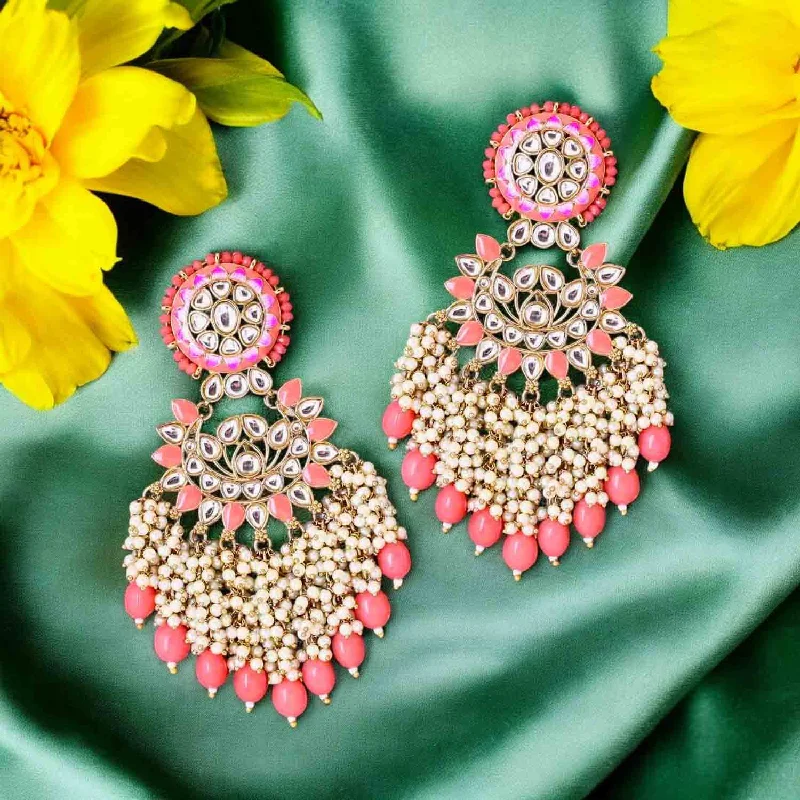 Women classic stud earrings -Coral Shalani Chandbalis