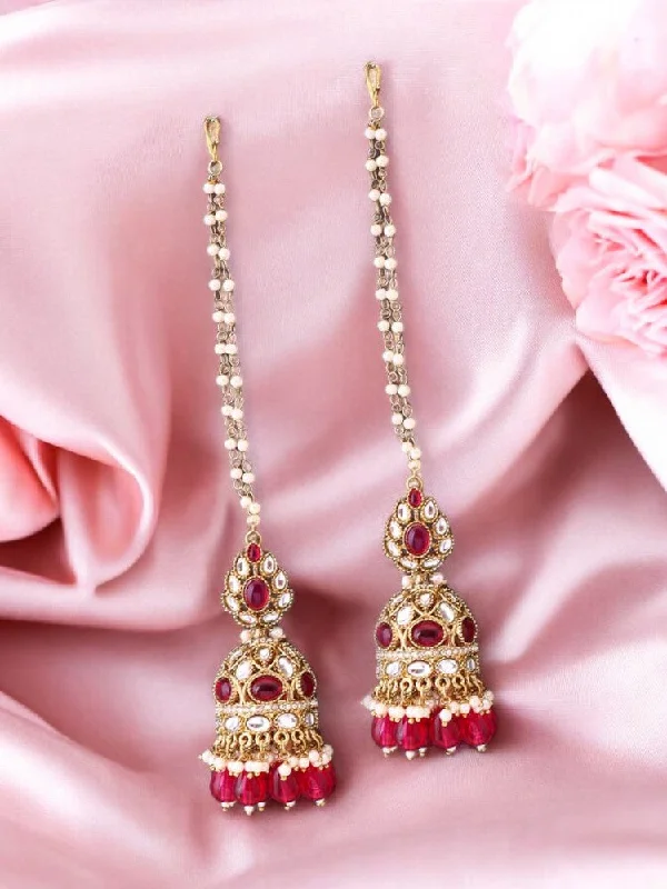 Women rose gold earrings -Rani Gita Sahara Jhumkis