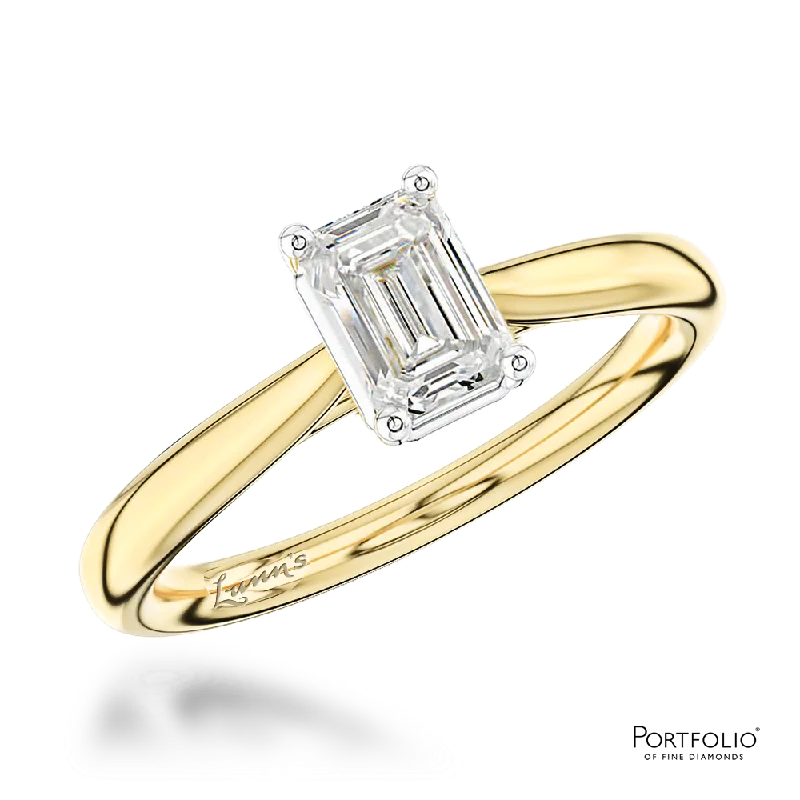 Women luxury wedding rings -Solitaire 0.81ct G VVS2 Diamond Yellow Gold/Platinum Ring