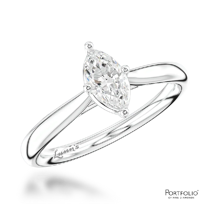 Women rings with side stones -Solitaire 0.40ct E SI1 Diamond Platinum Ring