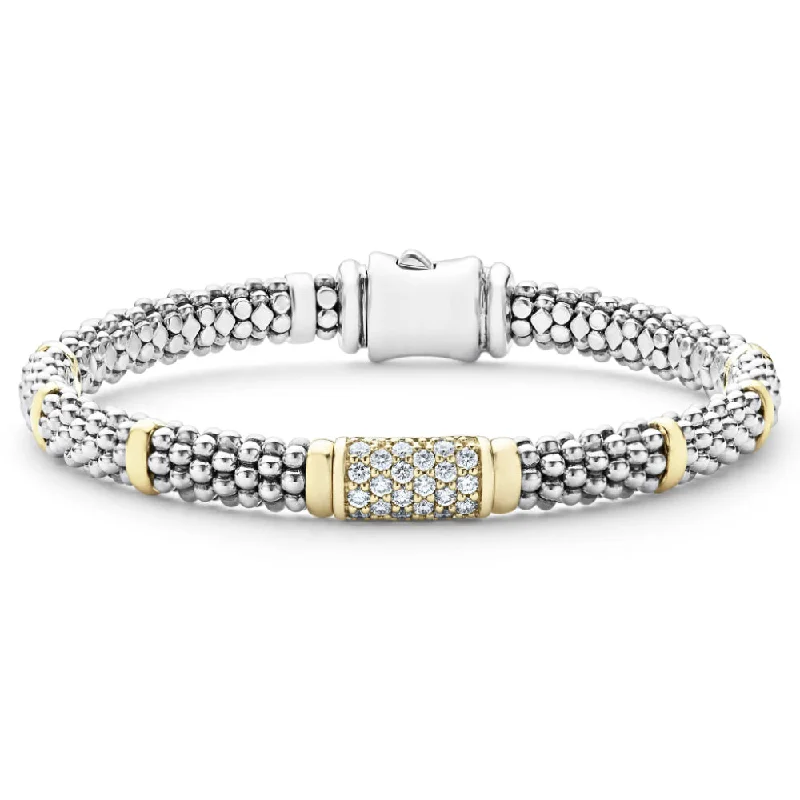 Women chunky bangles and bracelets -Lagos 6mm Diamond Caviar Bracelet