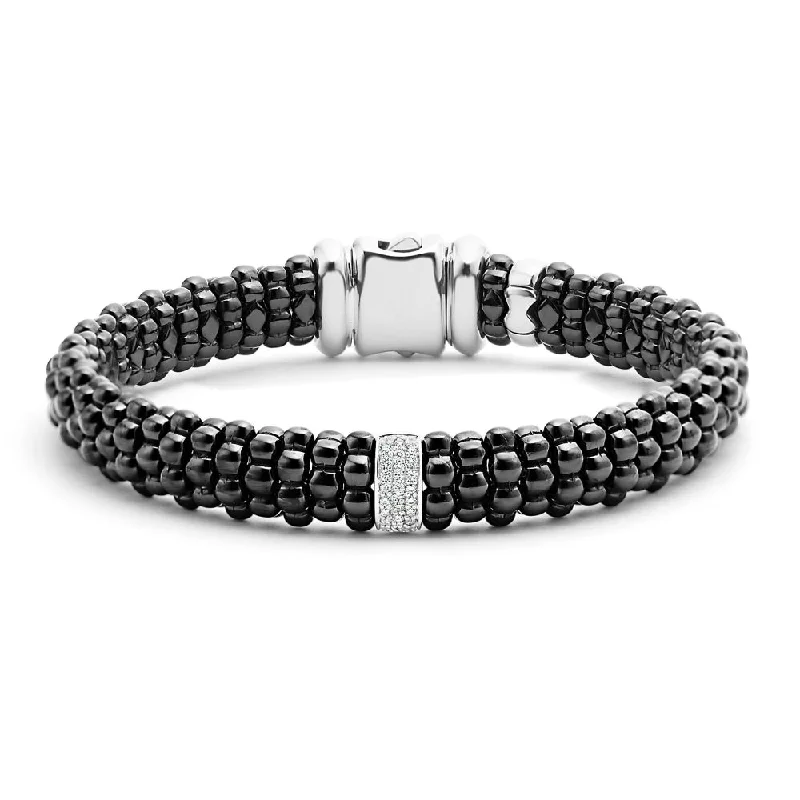 Women chunky bangles and bracelets -Lagos Diamond & Black Caviar Bracelet