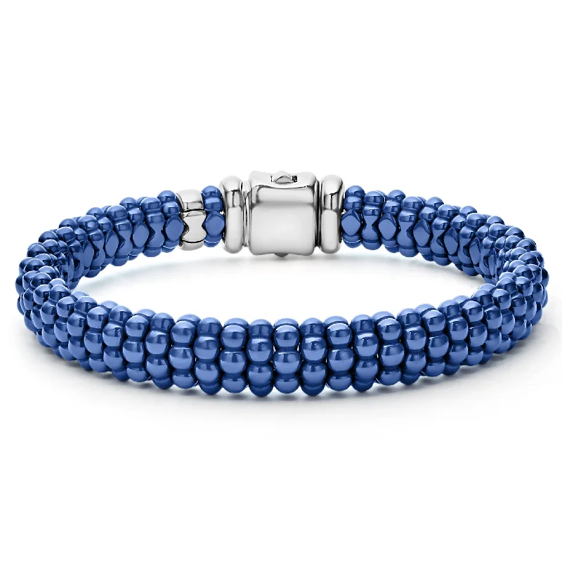 Diamond bangles and bracelets for women -Lagos Blue Caviar Ultramarine 9mm Bracelet