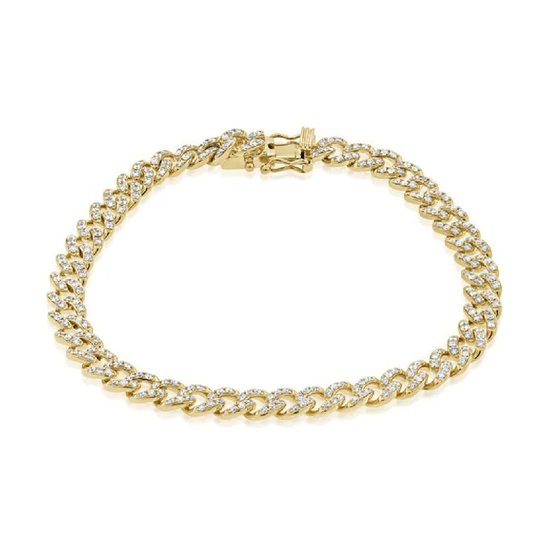 Women elegant bangles and bracelets -1.71 ctw Diamond Curb Link Bracelet