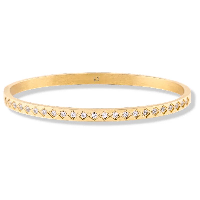 Women luxury gold bangles and bracelets -Isabella Geometric Bangle Bracelet