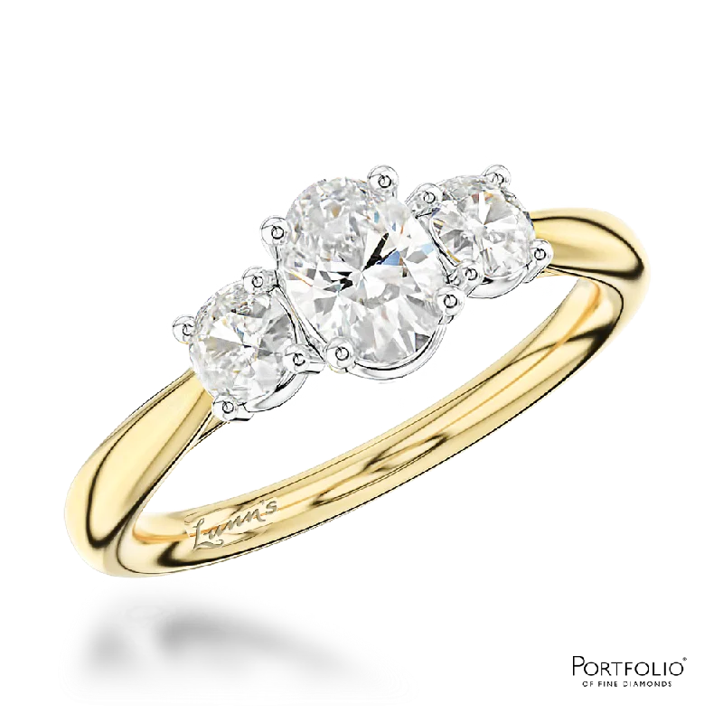 Women gemstone rings -Three Stone 0.33ct D VS2 Diamond Yellow Gold/Platinum Ring