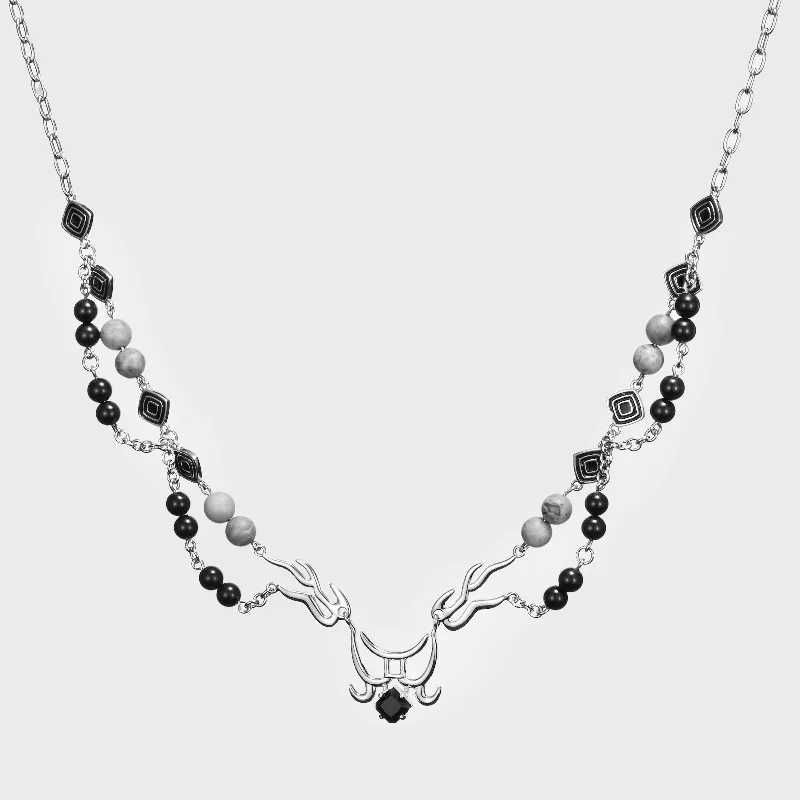 Silver necklaces for women -Kabuki - Necklace