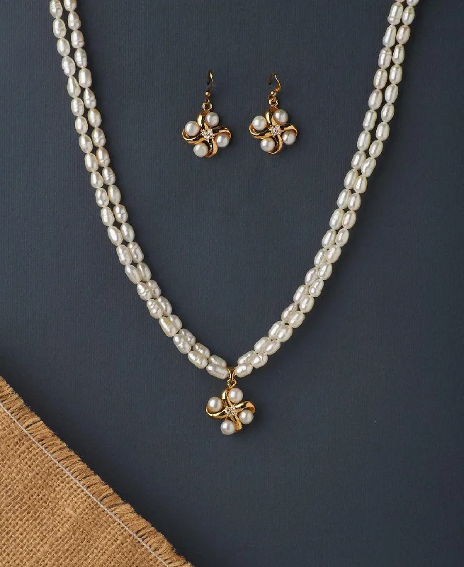 Twisted chain necklaces for women -Simple and Elegant Real Pearl Necklace Set