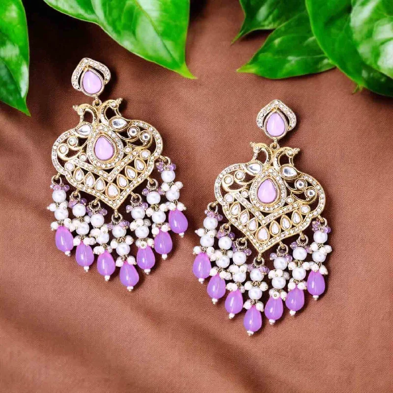 Women floral stud earrings -Purple Parvika Chandbalis