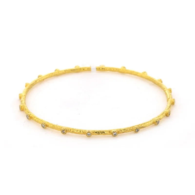 Women pearl and gold bangles and bracelets -Diamond Bangle Bracelet