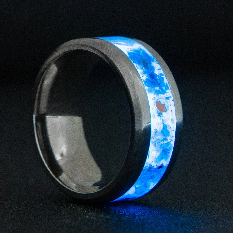 Women gold-plated rings -Custom Cobalt Chrome Glowstone Ring