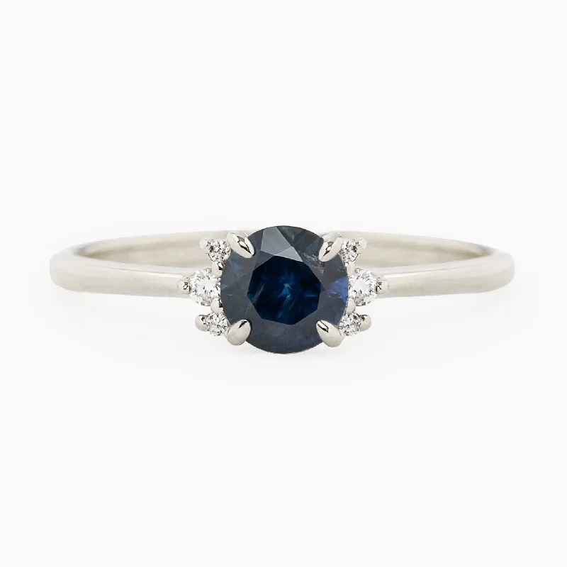 Stylish engagement rings for women -Lena Ring 0.65ct Blue Montana Sapphire, 14k White Gold