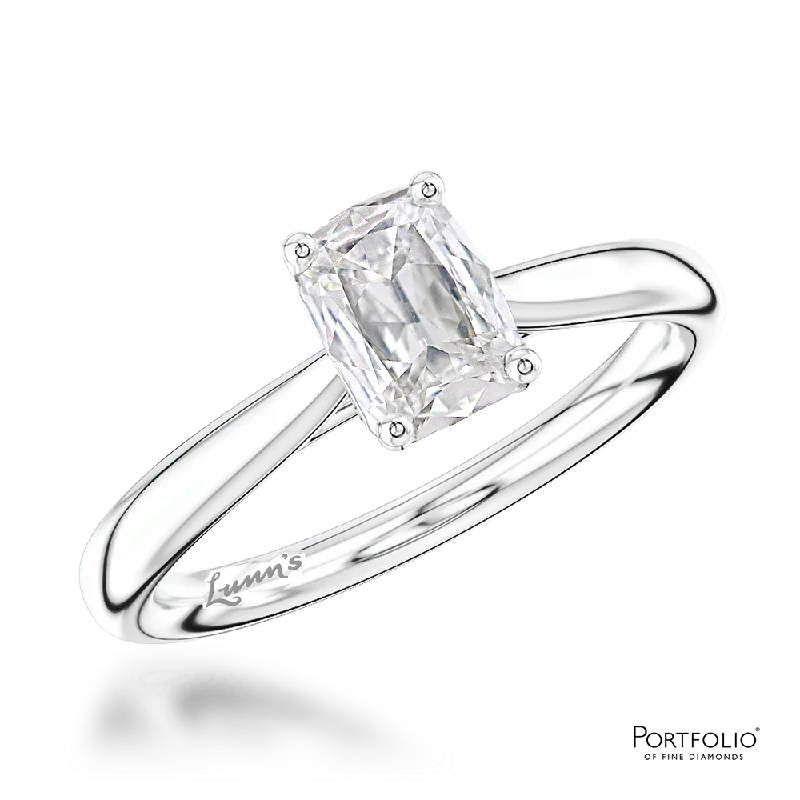 Women diamond rings -Solitaire 0.70ct E VS1 Diamond Platinum Ring