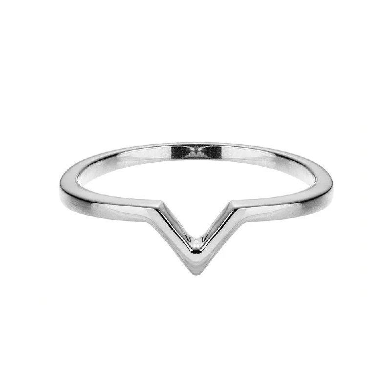 Custom rings for women -Silver V Ring