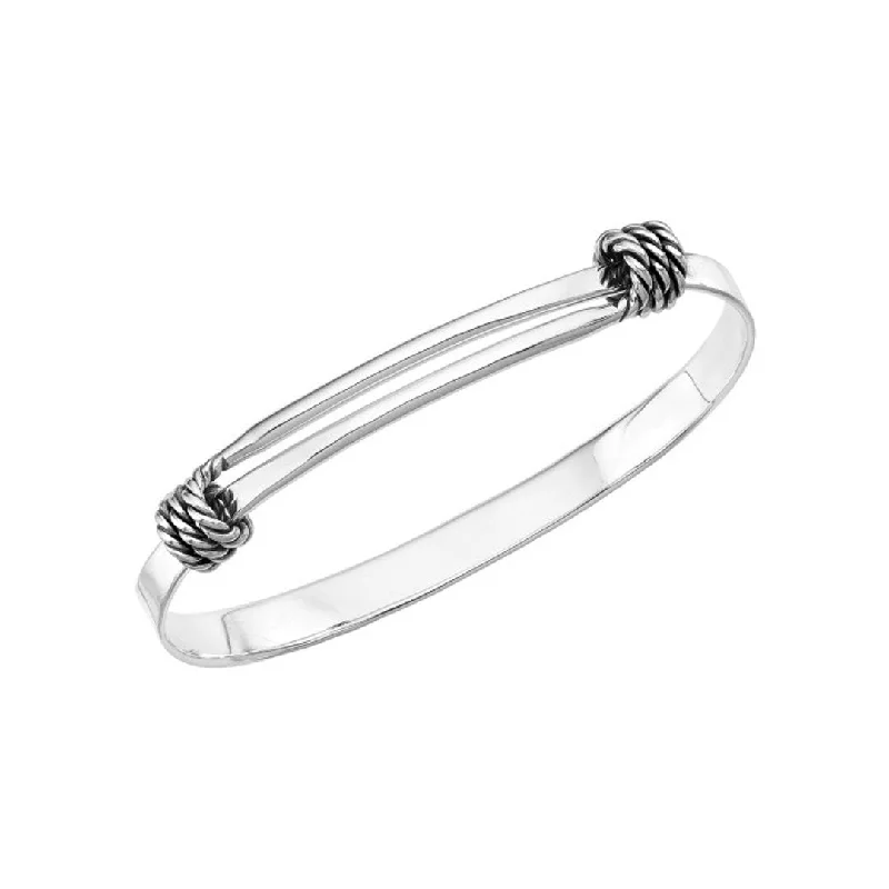 Women trendy stackable bangles and bracelets -Sterling Silver Bangle Bracelet