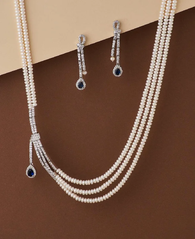 Matching necklace sets for women -Ravishing Real Pearl Necklace Set