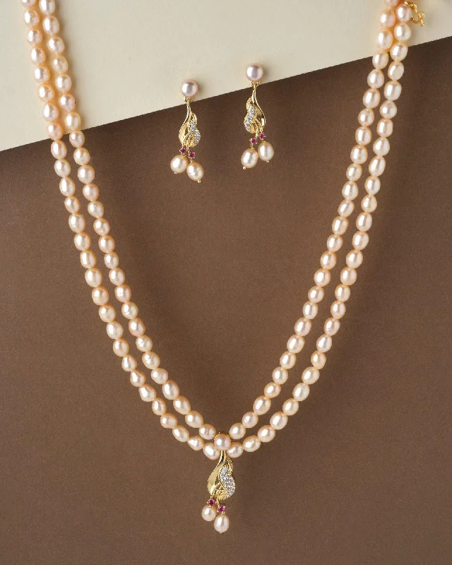 Luxury chain necklaces for women -Trendy Pearl Necklace Set