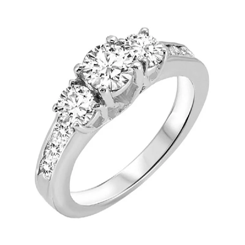 Women gemstone-studded rings -14Kt White Gold Diamond (2Ctw) Ring