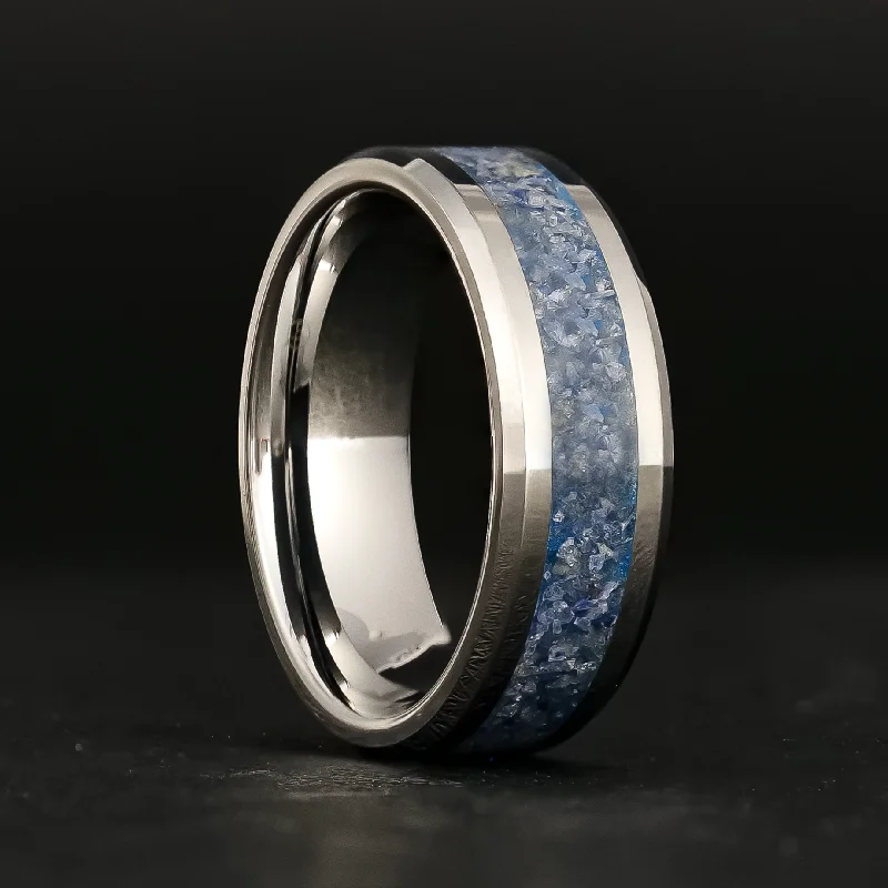 Women vintage-inspired rings -Sapphire Glowstone Ring on Tungsten