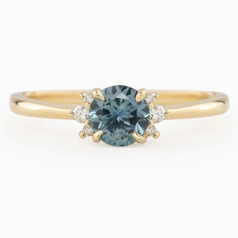 Custom engagement rings for women -Lena Ring 0.60ct Light Blue Montana Sapphire, 14k Yellow Gold