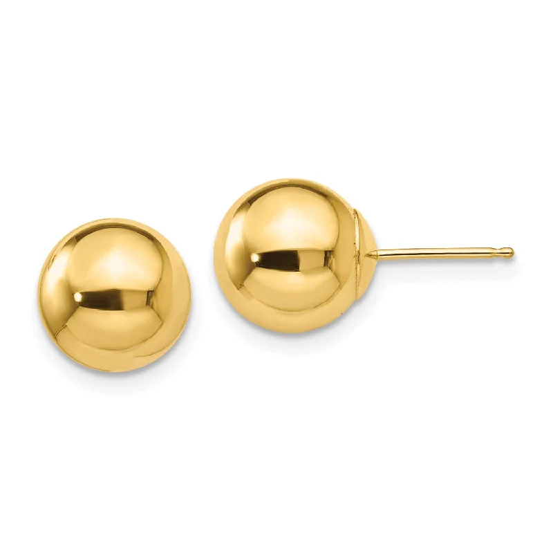 Women vintage gold earrings -14KT Yellow Gold 9MM Ball Stud Earrings