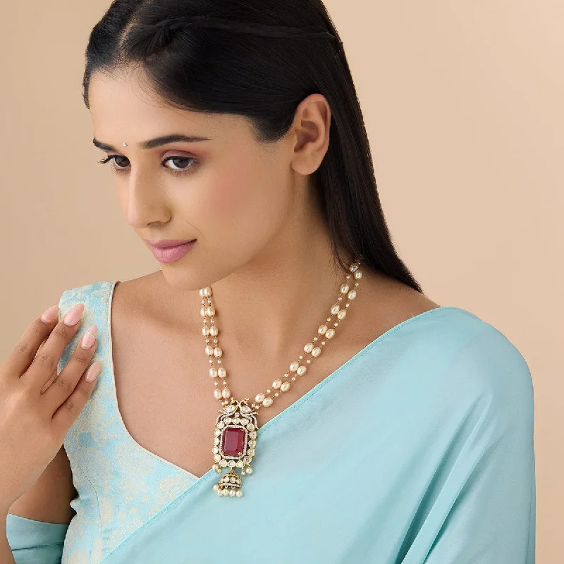 Layered pendant necklaces for women -Kundan Necklace 173032