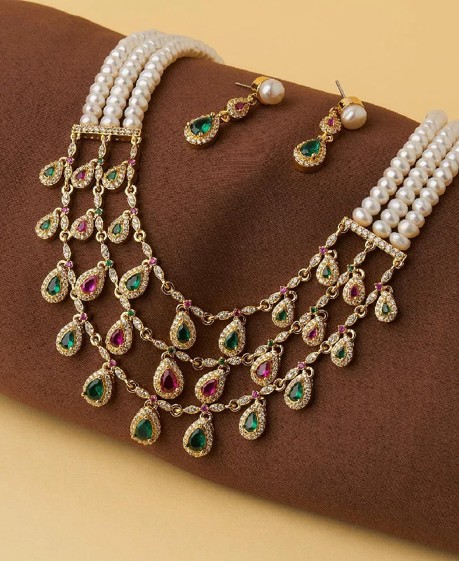 Everyday necklaces for women -Ravishing Real Pearl Necklace Set