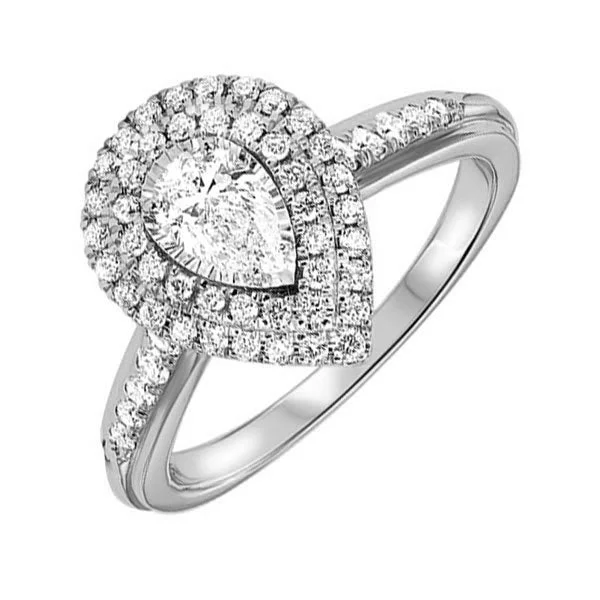 Diamond rings for women -14Kt White Gold Diamond(3/4Ctw) Ring