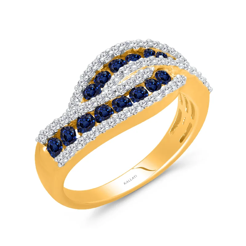 Women stylish rings -Kallati Sapphire Diamond Band