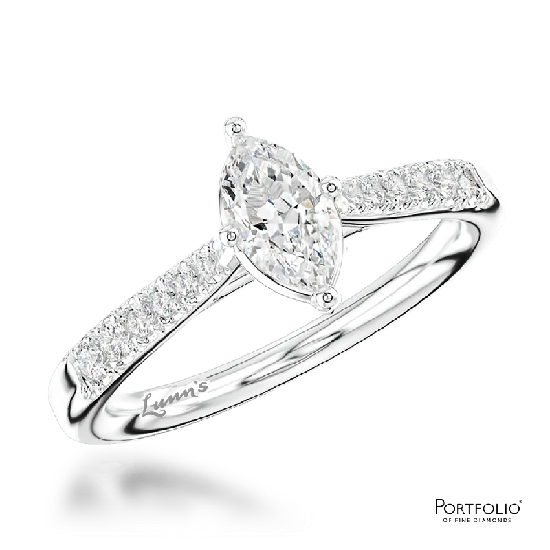 Women eternity rings -Solitaire 0.30ct F SI1 Diamond Platinum Ring