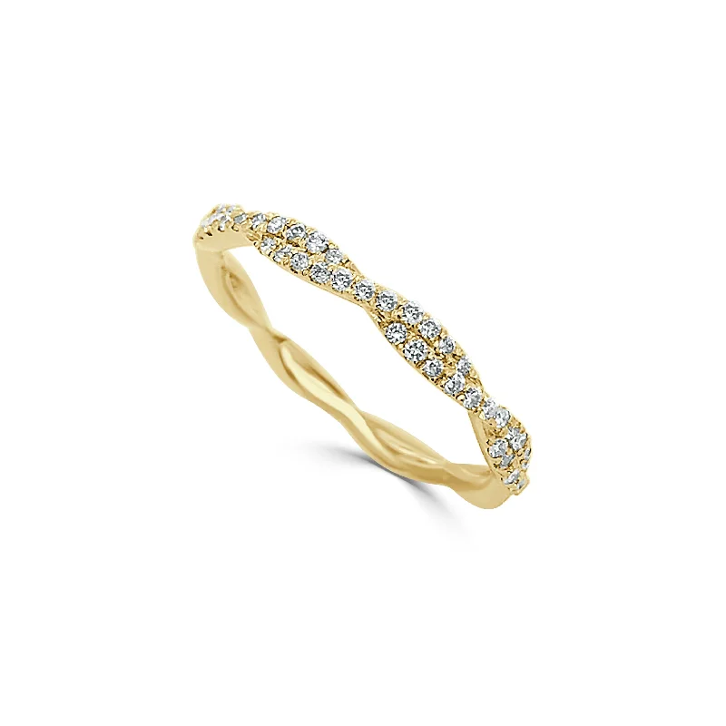 Women multi-stone rings -14k Gold & Diamond Twist Ring