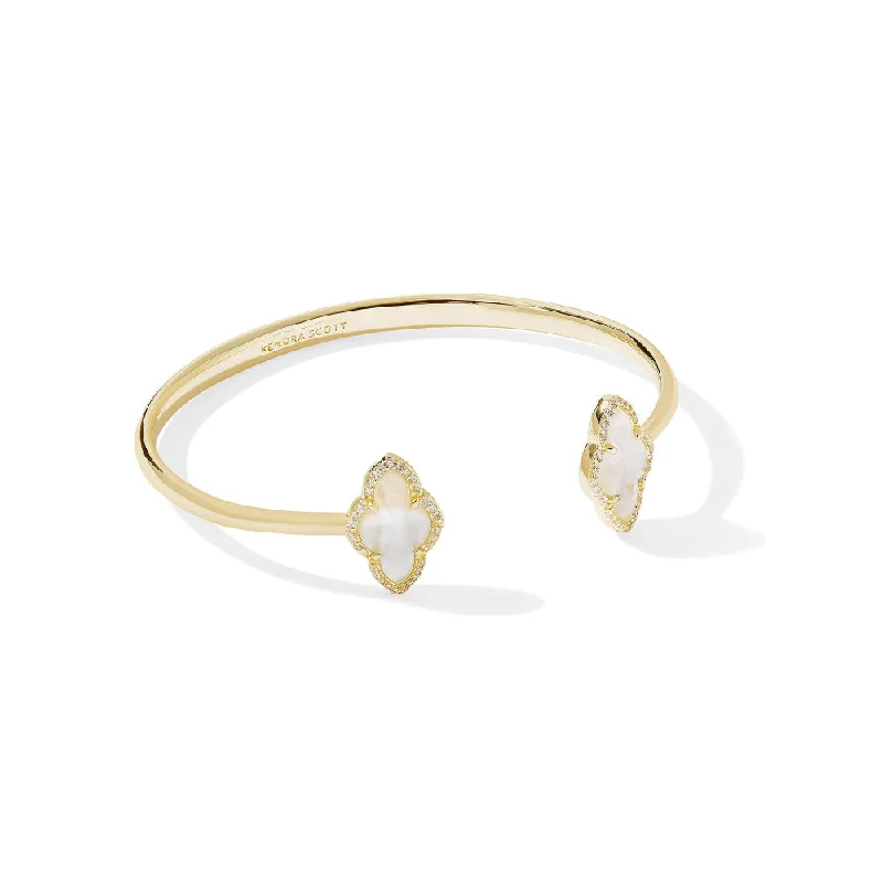 Women art deco bangles and bracelets -Kendra Scott Abbie Pave Frame Cuff Bracelet