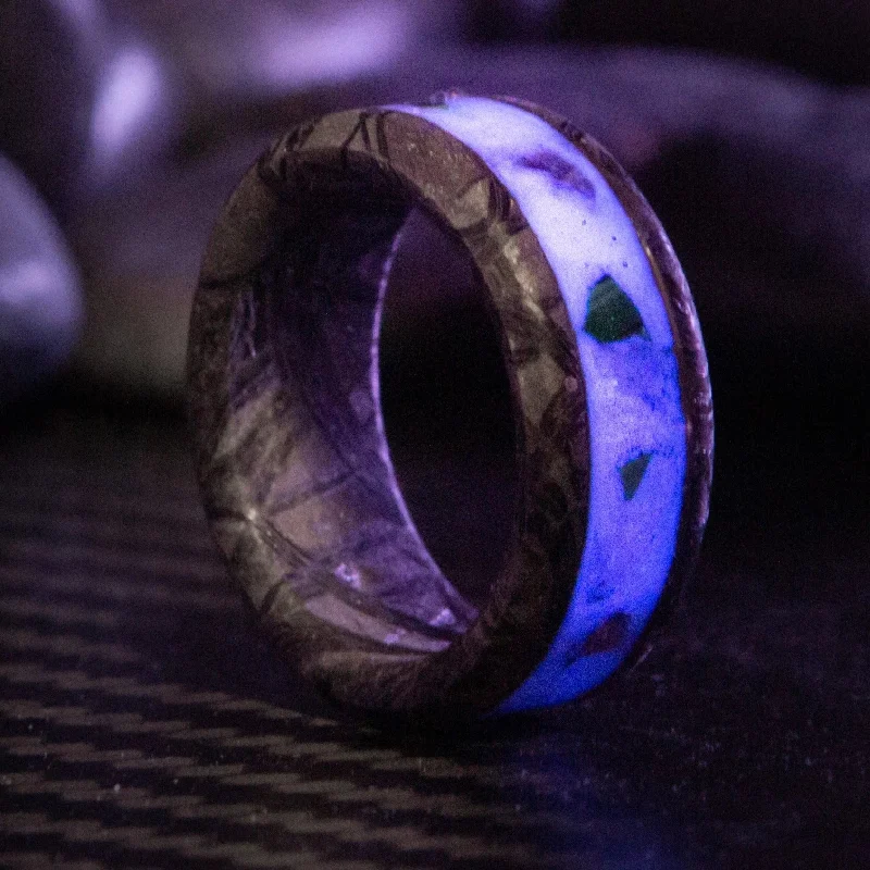 Women sapphire rings -Custom Meteorite Glowstone Ring