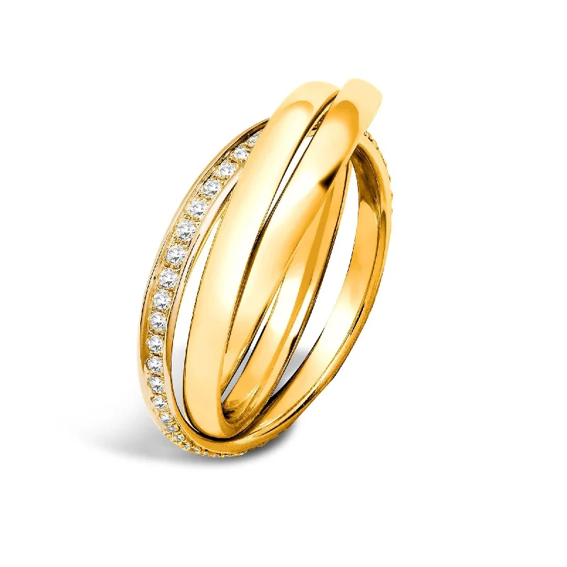 Stackable gold engagement rings for women -18ct Yellow 0.27ct 2mm RWR 1/3 Set