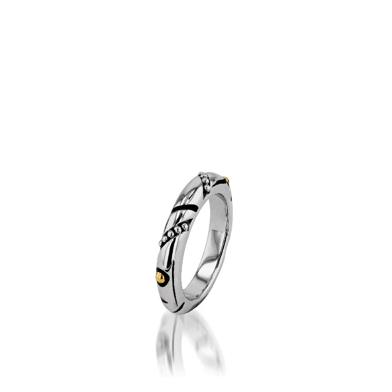 Women solitaire rings -Solar Stack Ring