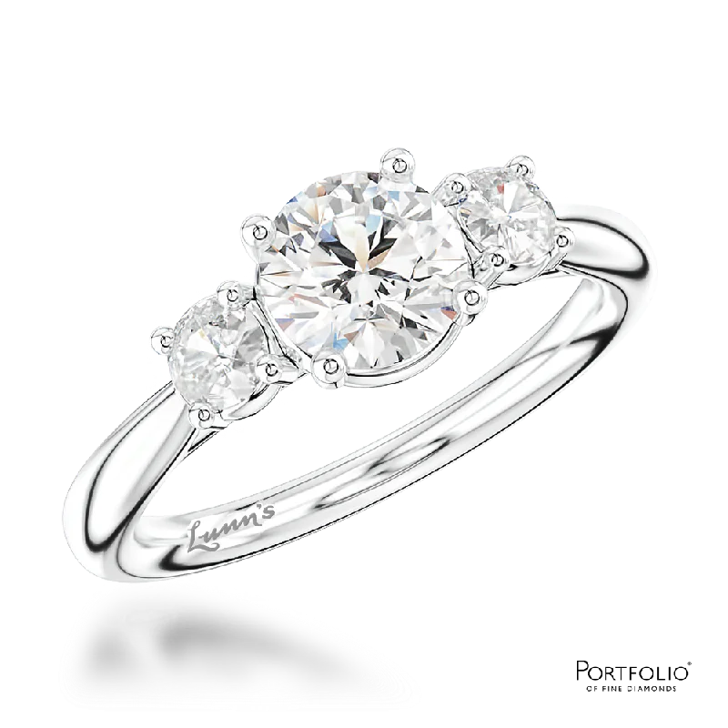 Women ring sets -Three Stone 0.80ct G SI1 Diamond Platinum Ring